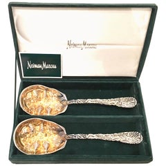 20th Century Pair of Godinger for Neiman Marcus Silver Plate Serving Spoons S/2