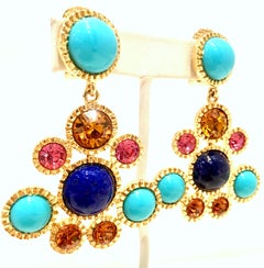 20th Century Pair Of Gold Chandelier Earrings By Kenneth Jay Lane