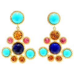 20th Century Pair Of Gold Chandelier Earrings By Kenneth Jay Lane