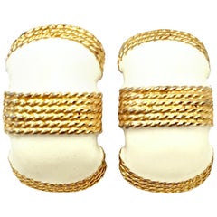 20th Century Pair Of Gold & Enamel Earrings By, Gay Boyer