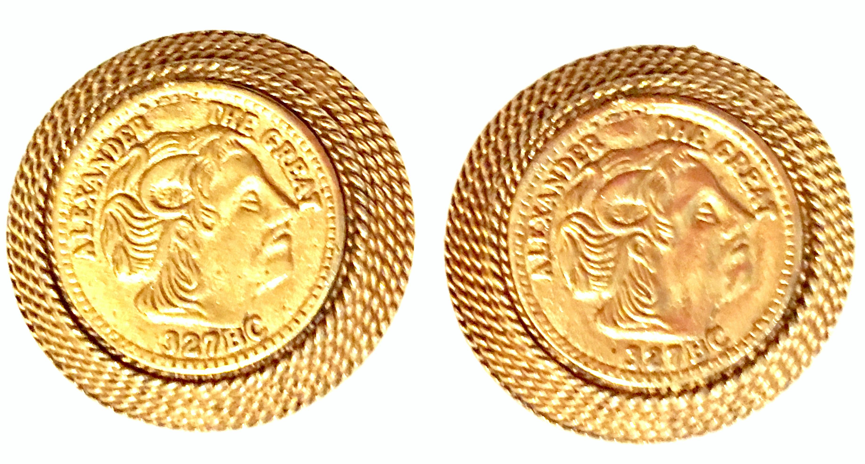 . 20th Century Pair Of Gold Plate Greek 