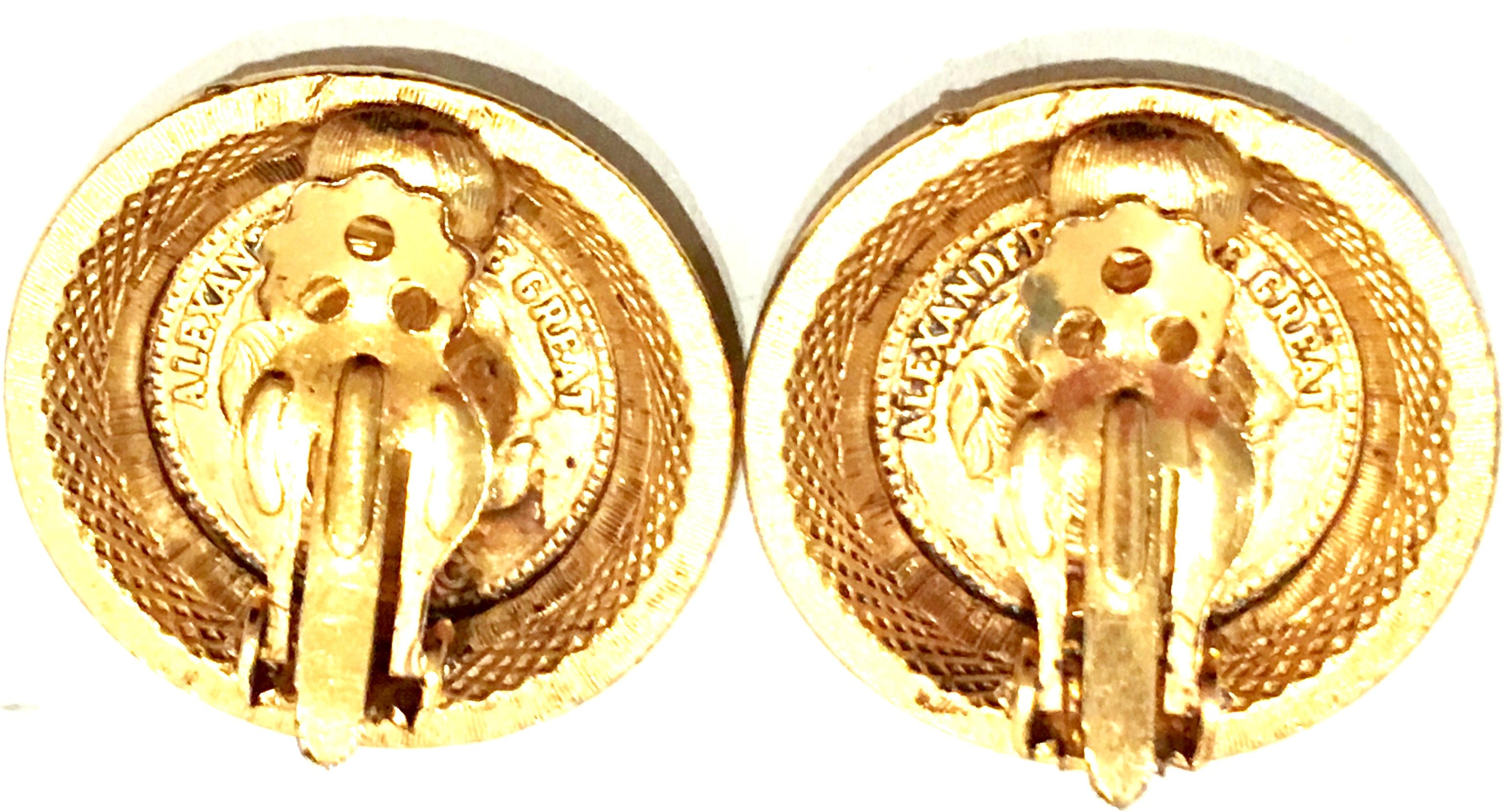 20th Century Pair Of Gold Plate Greek 