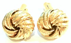 20th Century Pair Of Gold Plate "Love Knot" Cufflinks