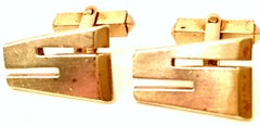 20th Century Pair Of Gold Plate "S" Cufflinks By, Swank