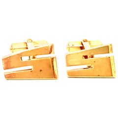 20th Century Pair Of Gold Plate "S" Cufflinks By, Swank