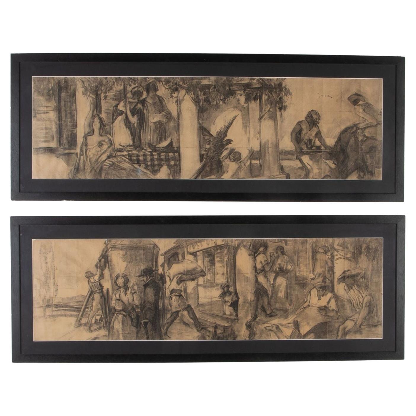20th Century Pair of Illustrations by Alfred Palmer