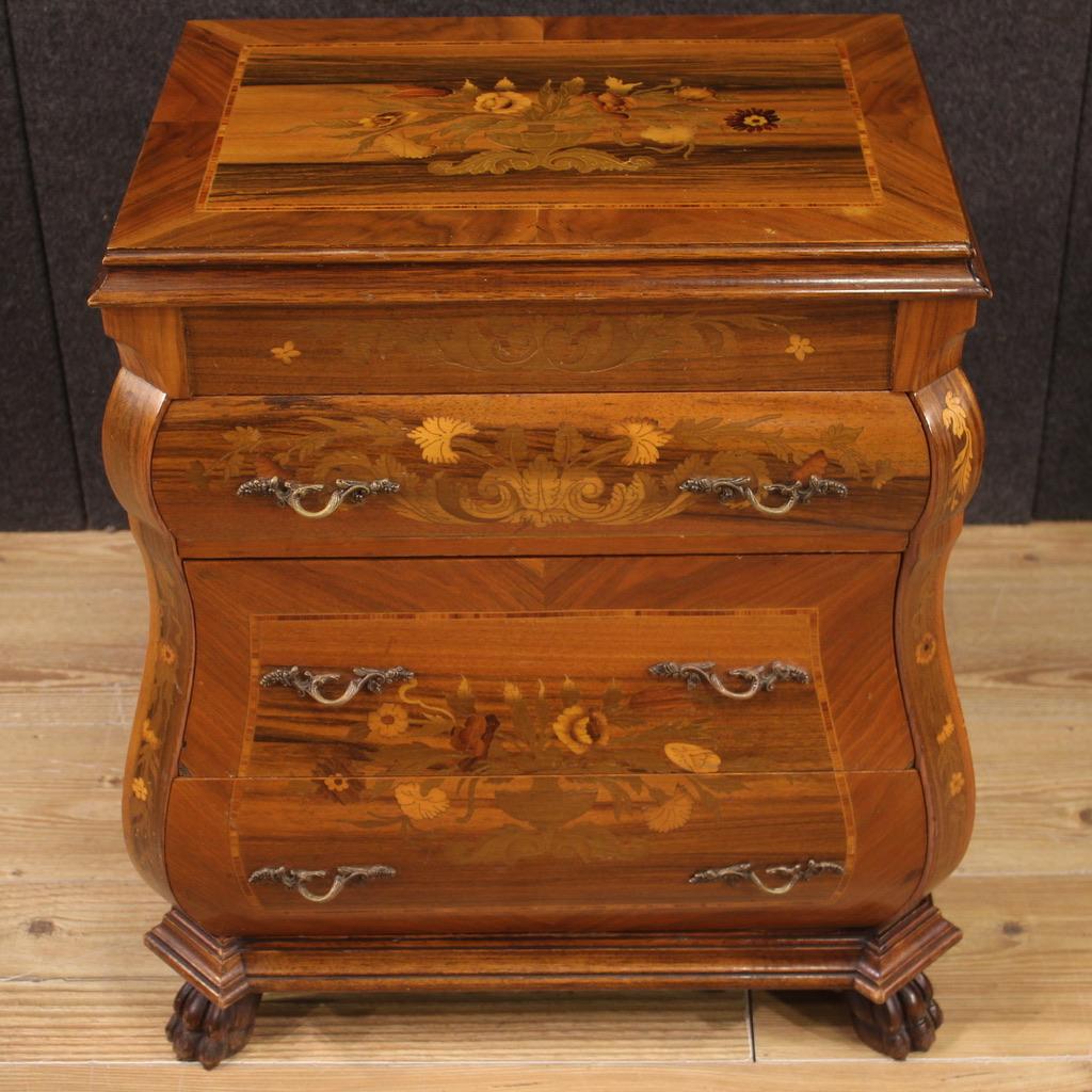 20th Century Pair of Inlaid Wood Italian Bedside Tables, 1960 9