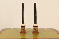 20th Century, Pair of Italian Antique Style Polychrome Marble Columns