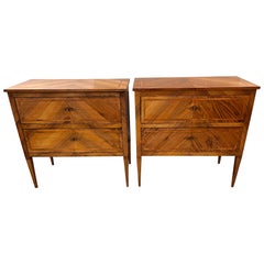 20th Century Pair of Italian Bidermeir Style Chests of Drawers  Commodes