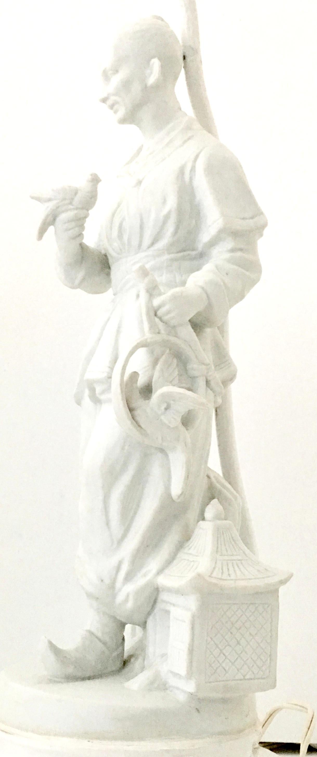 Antique Pair Of Italian Blanc De Chine Figural  Lamps For Sale 4
