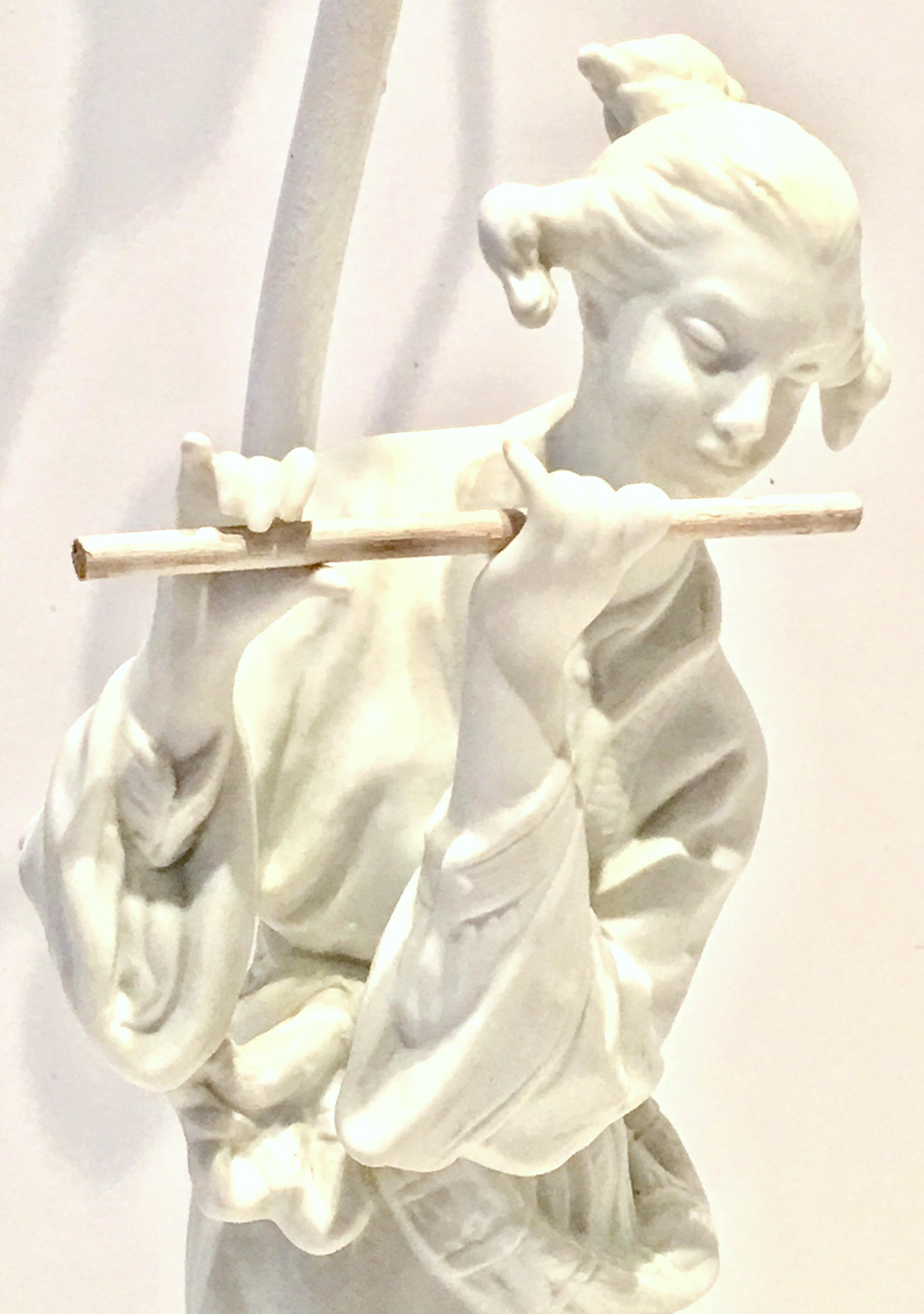 Antique Pair Of Italian Blanc De Chine Figural  Lamps For Sale 11