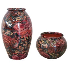 20th Century Pair of Italian Design Ceramic Vases, 1980s