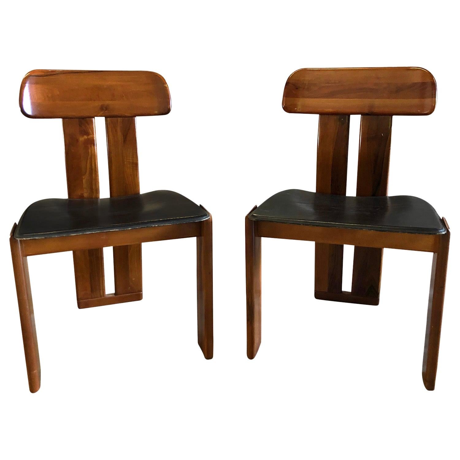 20th Century Pair of Italian Side Chairs by Tobia Scarpa