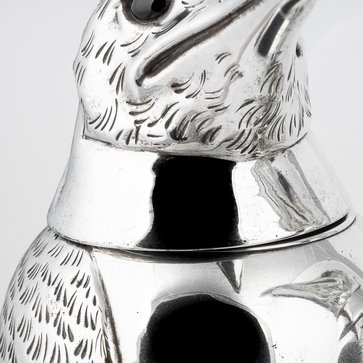 Paire de rafraîchisseurs à vin italiennes en forme de pingouin en métal argenté du 20ème siècle en vente 11