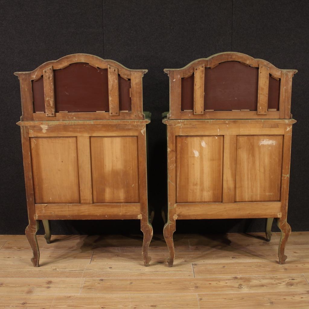 20th Century Pair of Lacquered Wood Italian Sideboards with Mirror, 1950 In Good Condition For Sale In Vicoforte, Piedmont
