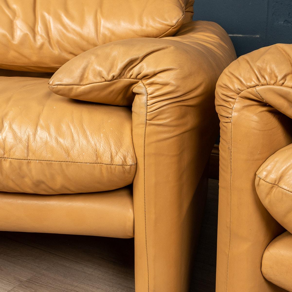 20th Century Pair of Leather Armchairs in by Vico Magistretti, Italy, c.1980 10