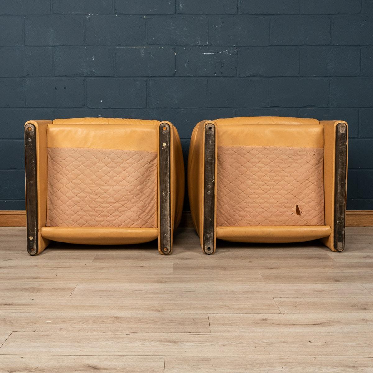 20th Century Pair of Leather Armchairs in by Vico Magistretti, Italy, c.1980 3