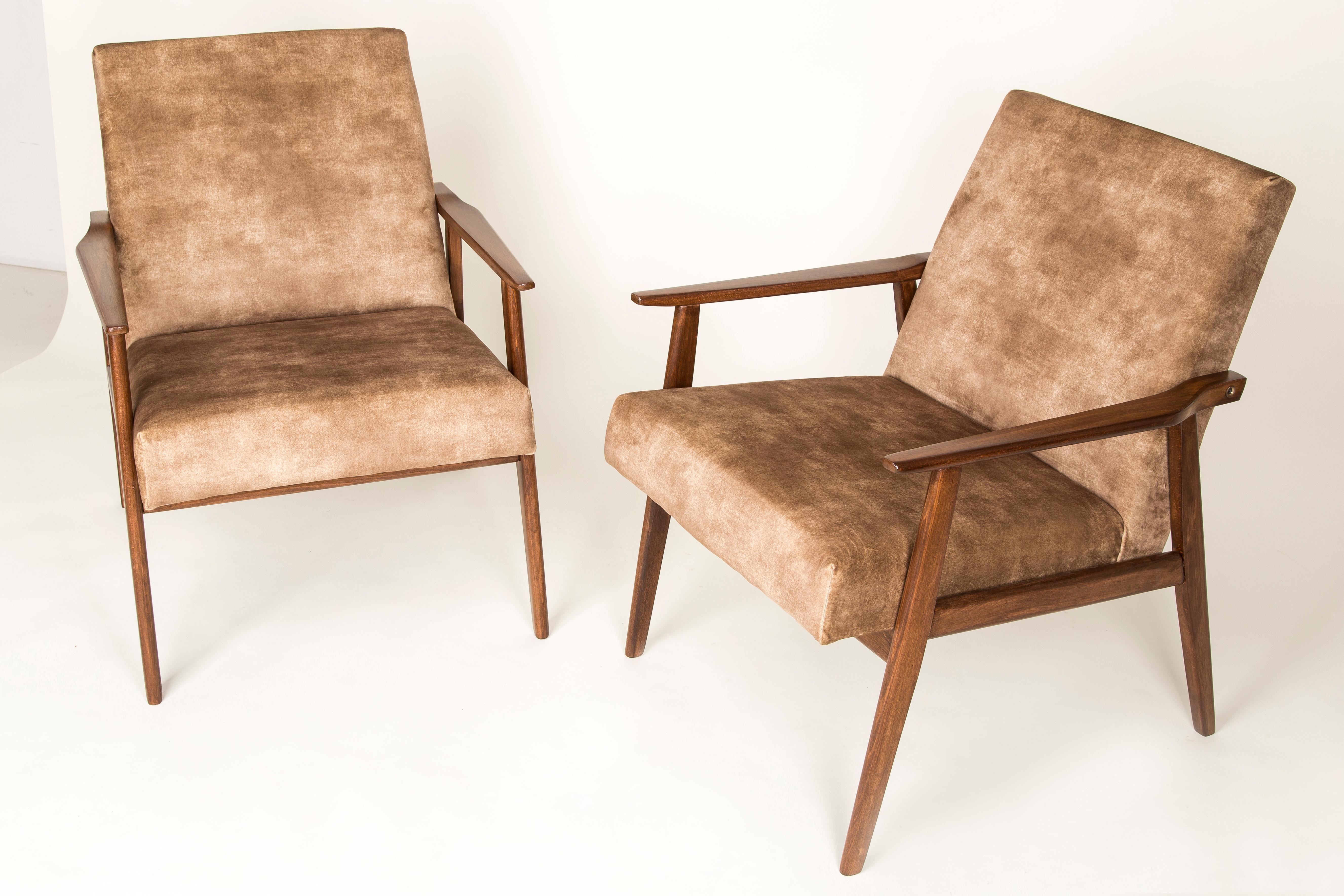 A beautiful, restored armchairs designed by Henryk Lis. This is a limited edition and a part of 