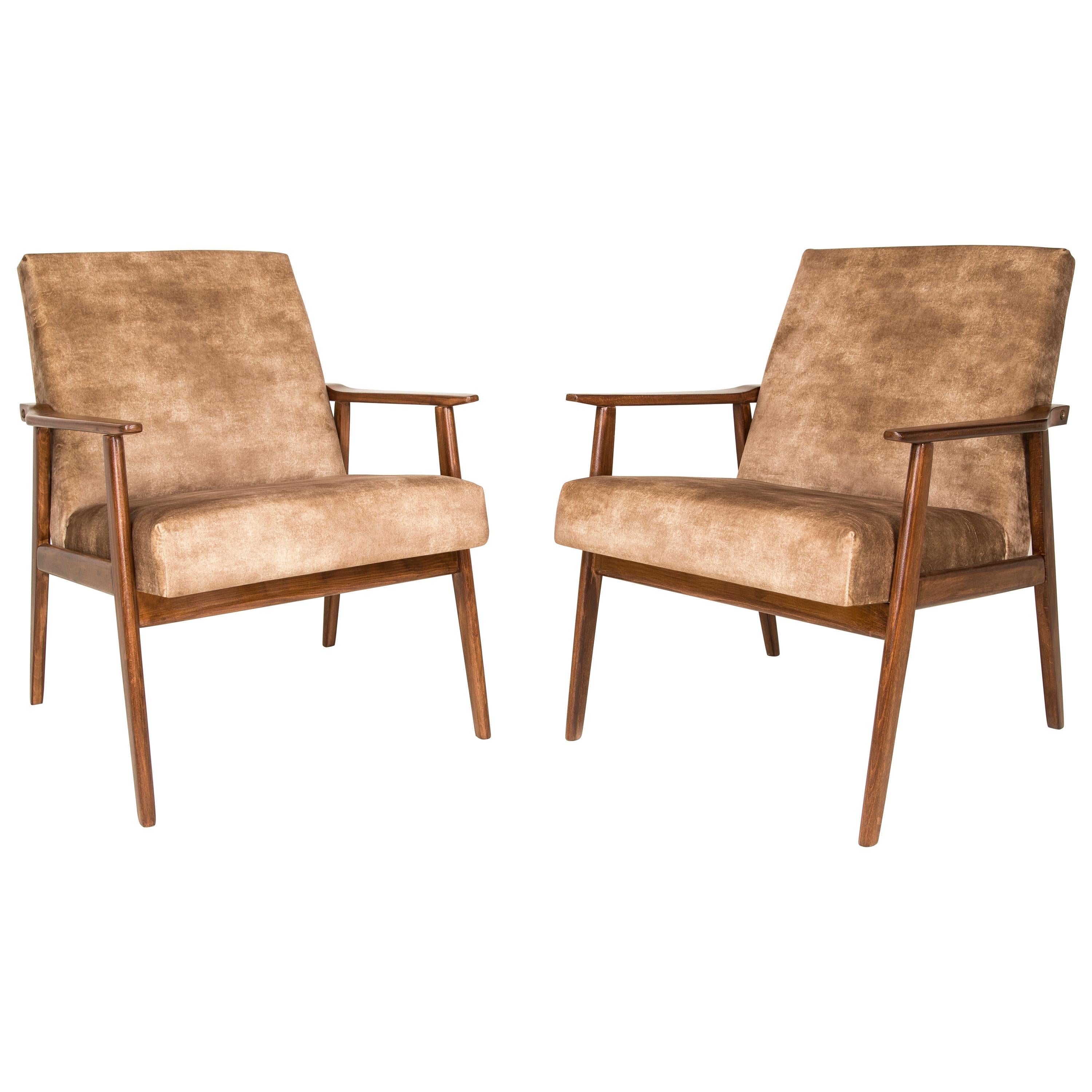 20th Century Pair of Lion Beige Dante Armchairs, 1960s For Sale