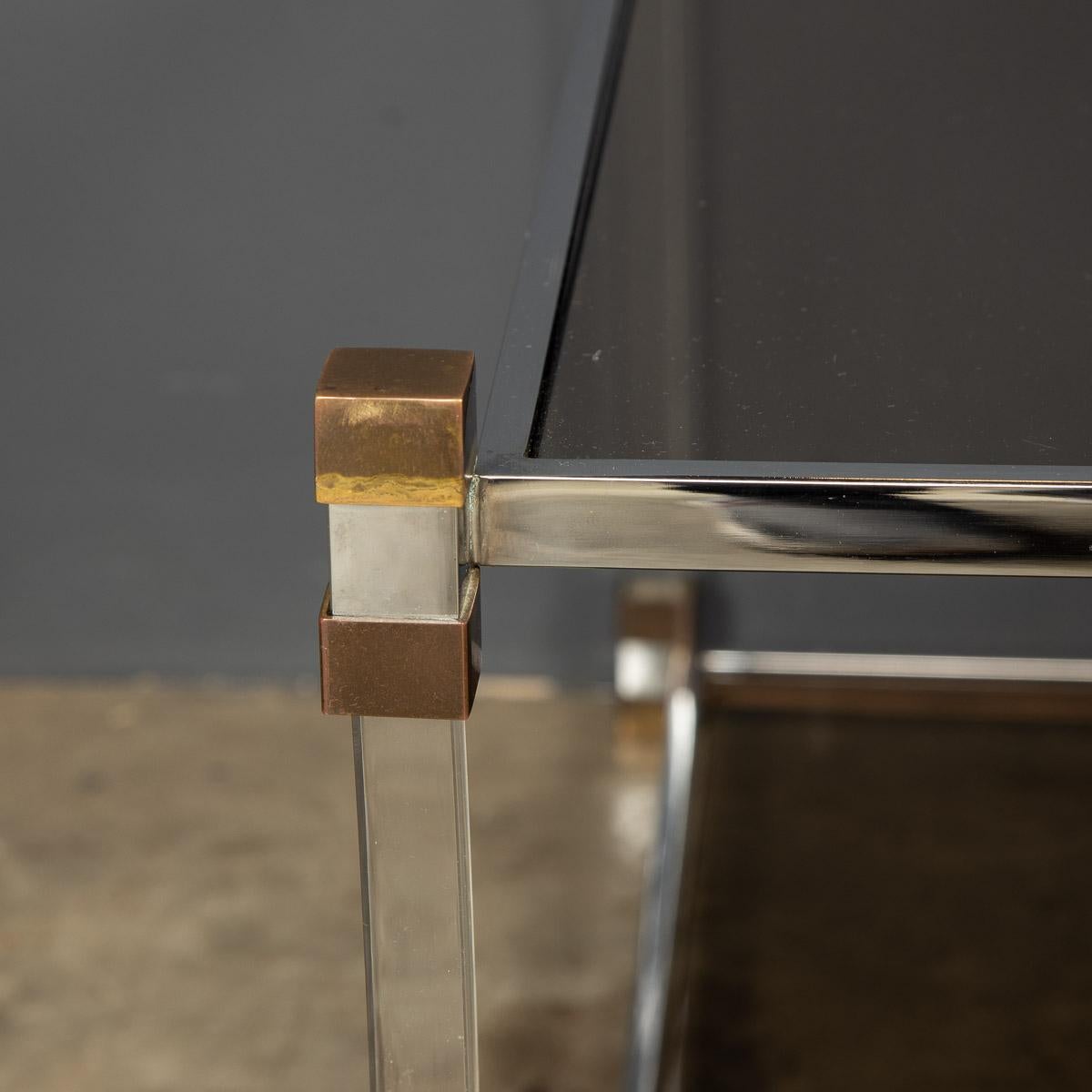 20th Century Pair Of Lucite & Brass Side Tables, c.1970 For Sale 6