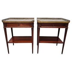 20th Century Pair of Marble Top Sofa or Bedside Tables