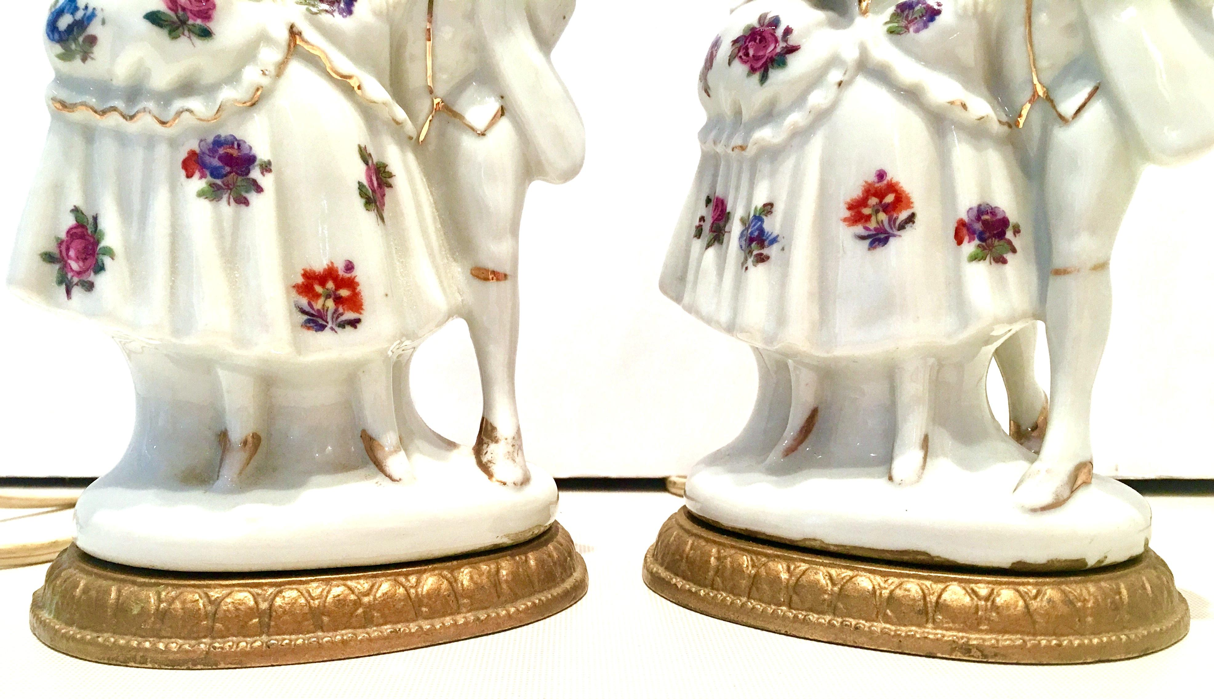 Antique Pair of Meissen Style Porcelain 