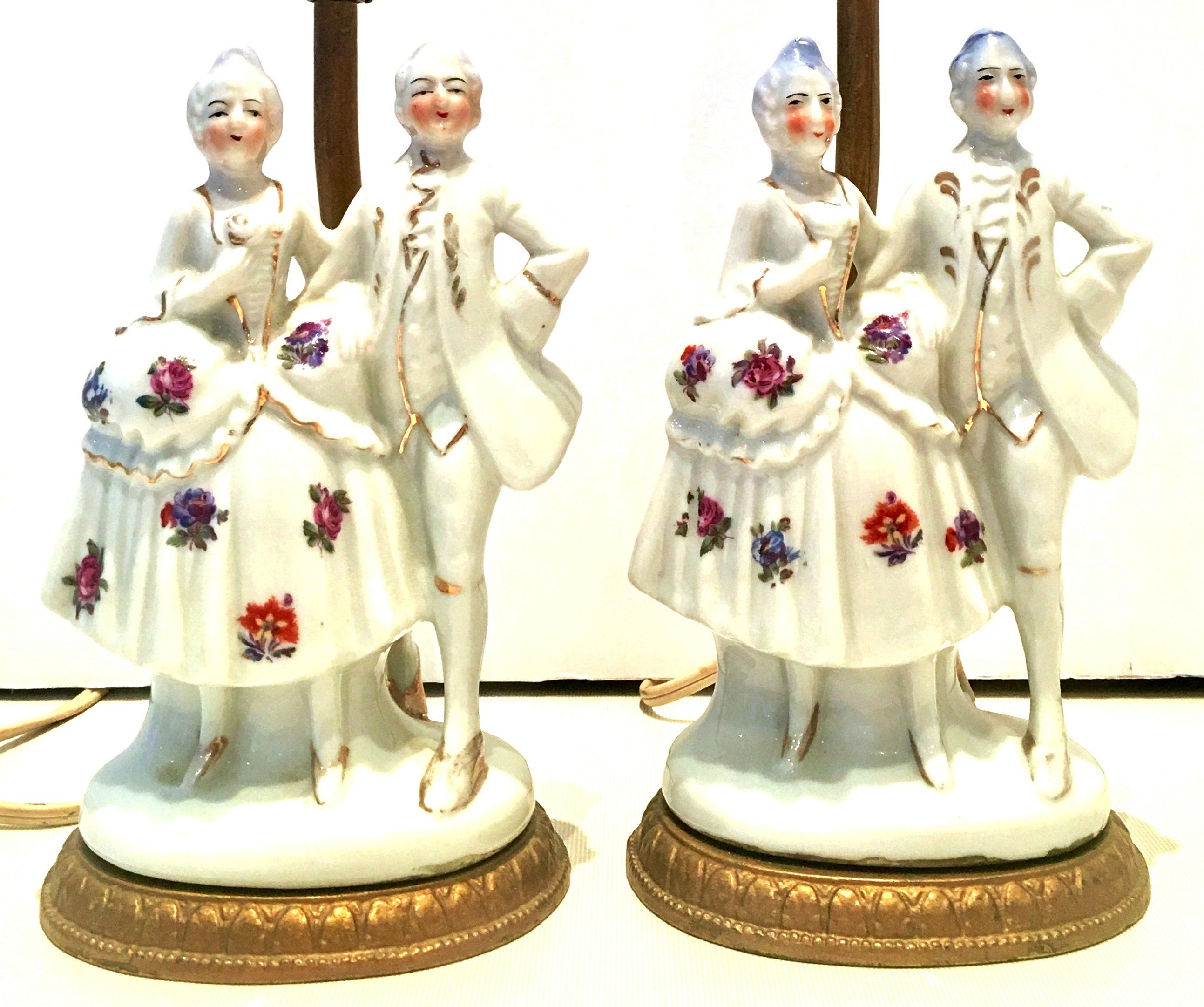 Victorian Antique Pair of Meissen Style Porcelain 