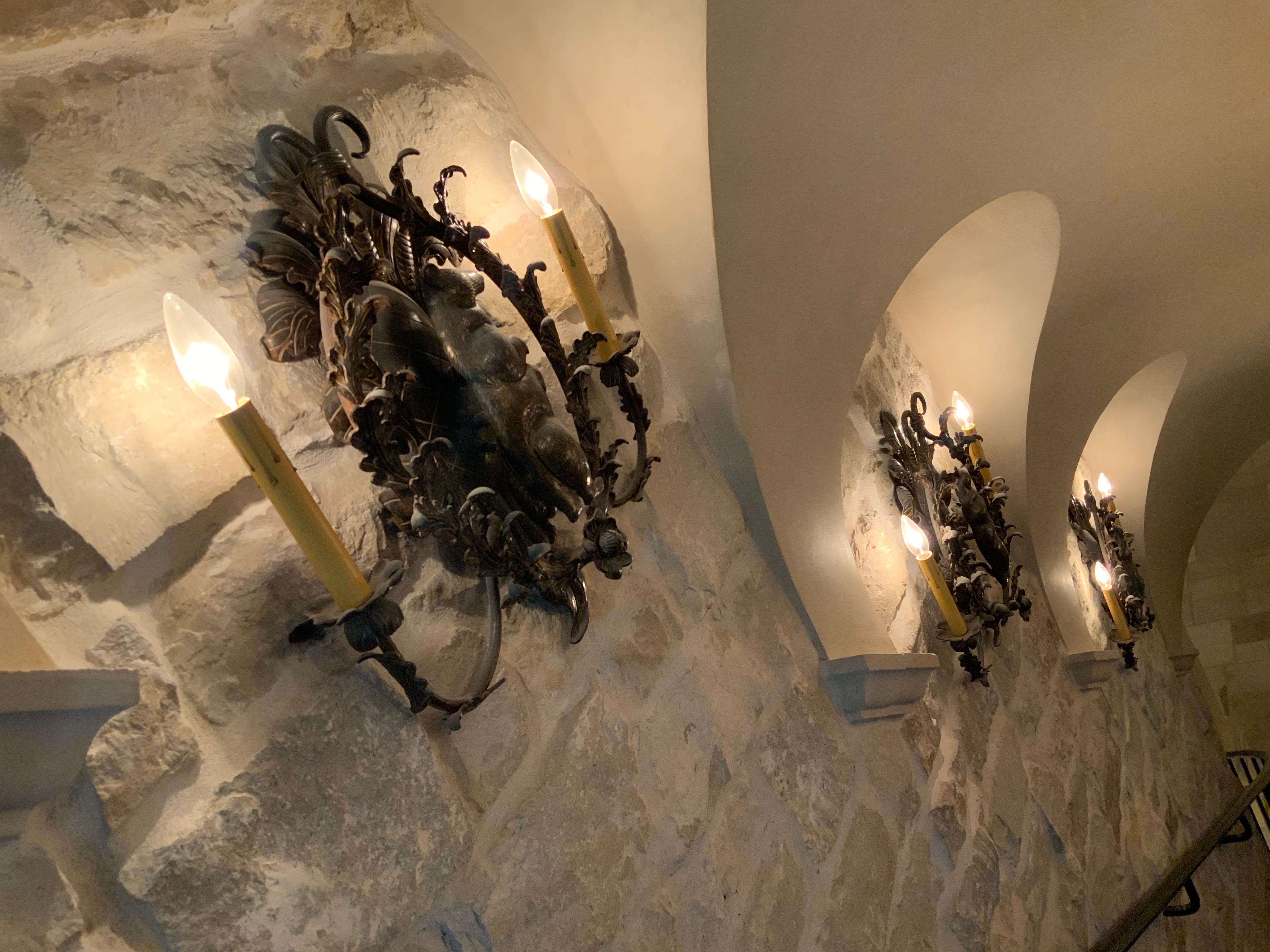 French 20th Century Pair of Metal Sconces from France