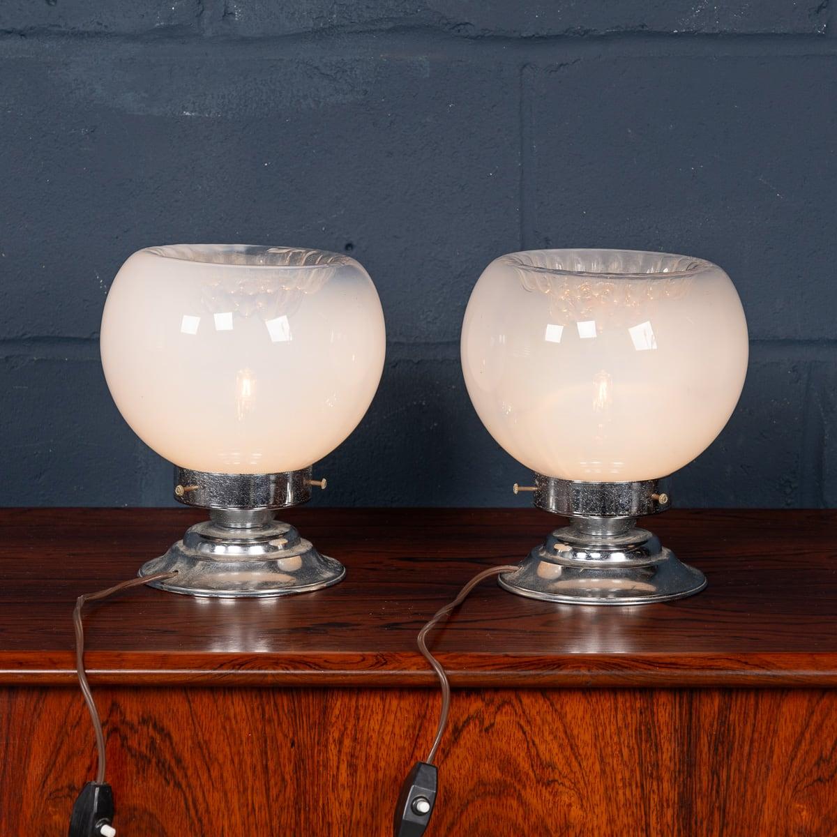 20ième siècle Paire de lampes de table en verre de Murano du 20e siècle par Gaetano Sciolari pour Murano en vente