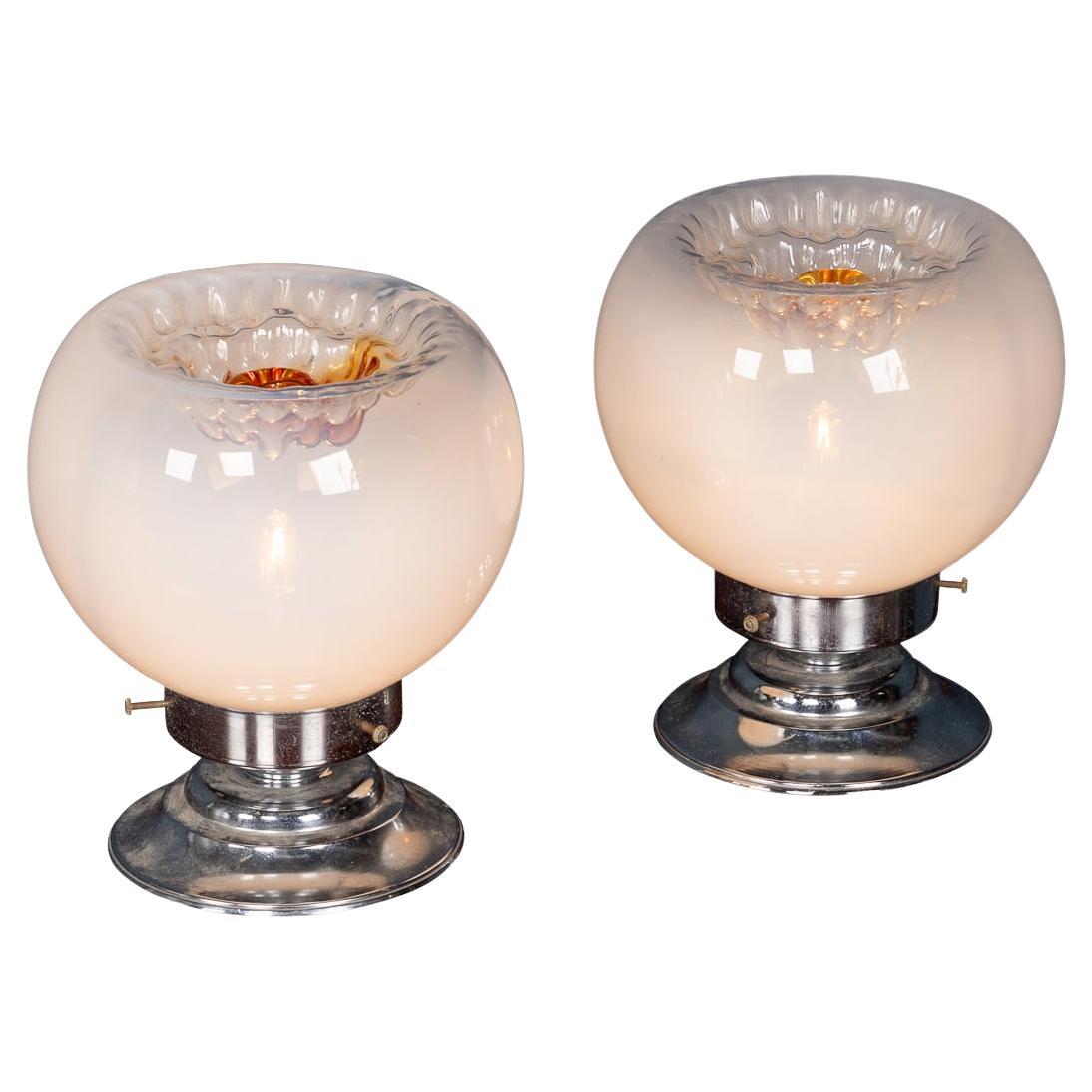Paire de lampes de table en verre de Murano du 20e siècle par Gaetano Sciolari pour Murano