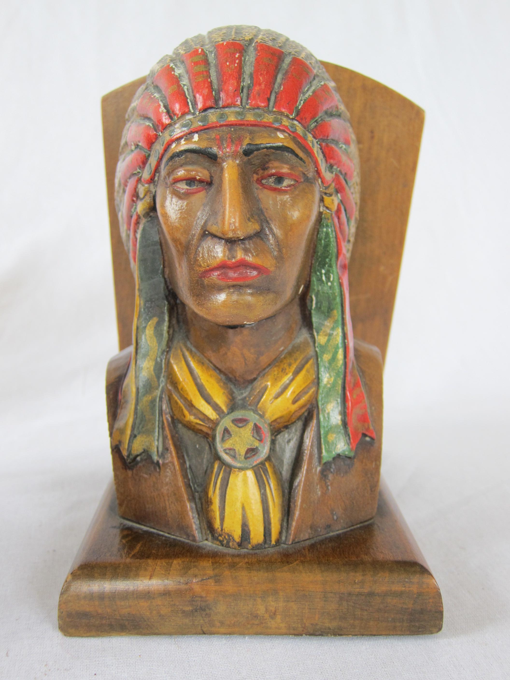 Mid-Century Modern 20th Century Pair of Native American Nutwood Bookends For Sale