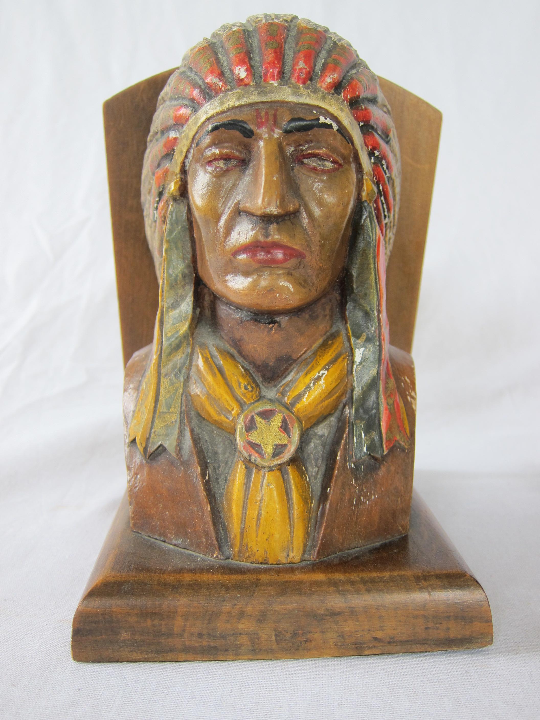 North American 20th Century Pair of Native American Nutwood Bookends For Sale