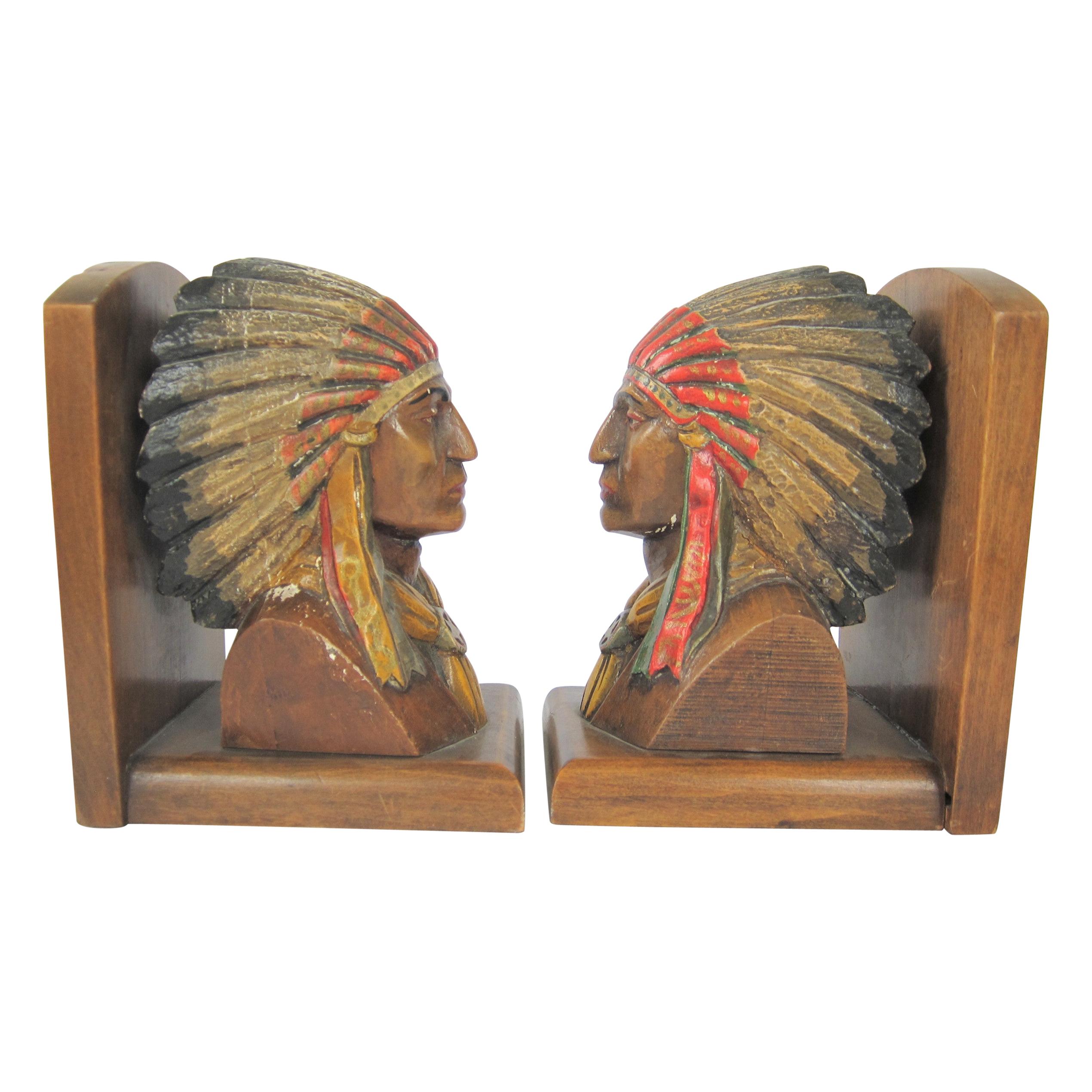 20th Century Pair of Native American Nutwood Bookends For Sale