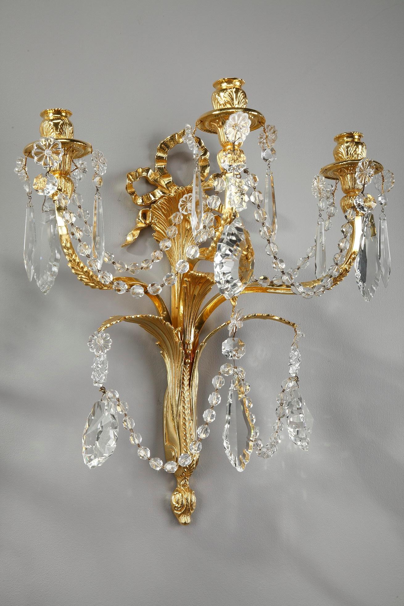 20th Century Pair of Neoclassical Wall Lights In Good Condition In Paris, FR