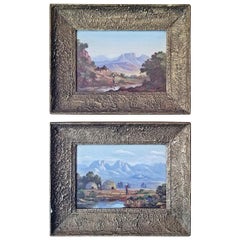 20th Century Pair of Oil on Boards by Percy Wort of Natal South African Scenes