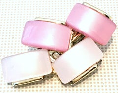20th Century Pair Of Pink Lucite & Silver Earrings by Coro