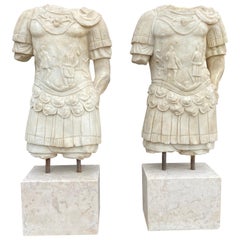 Vintage 20th Century Pair of Roman Emperor’s Torso’s