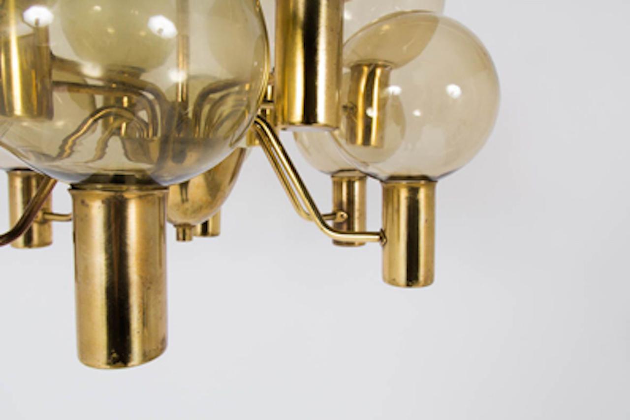 European 20th Century Pair of Scandinavian Chandeliers by Hans Agne Jakobsson, 1960s For Sale