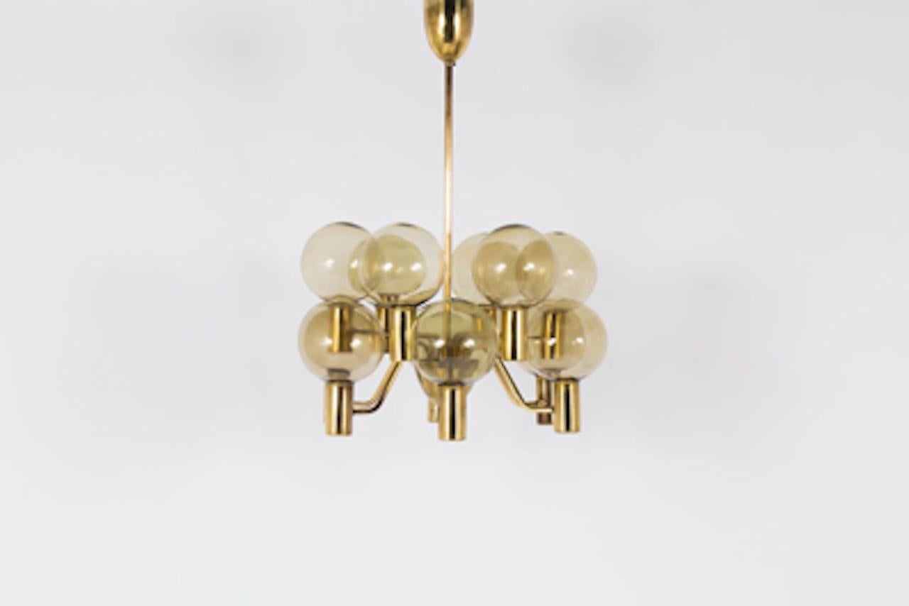 Mid-20th Century 20th Century Pair of Scandinavian Chandeliers by Hans Agne Jakobsson, 1960s For Sale