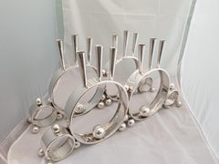20. Jahrhundert Paar Silber Art Deco Kerzenständer Lucca Italien, 1920er-1930er Jahre