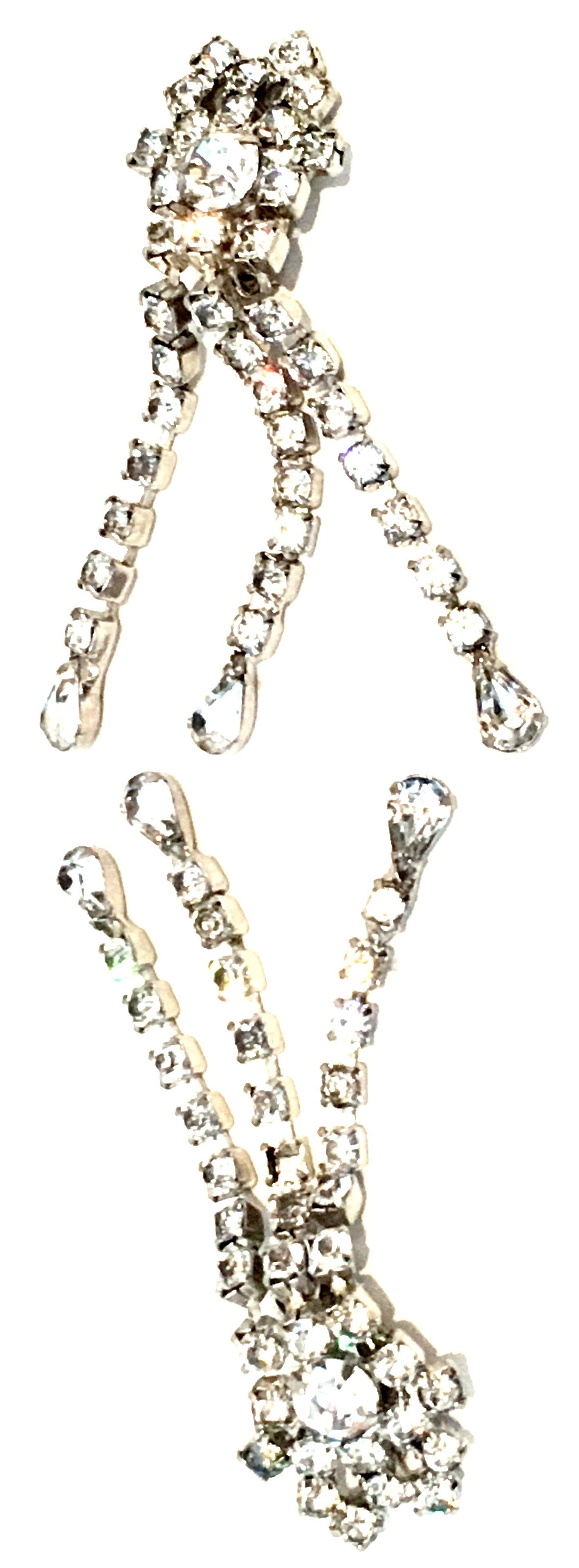 20th Century Pair of Silver & Austrian Crystal Chandelier Earrings By, Garne 1