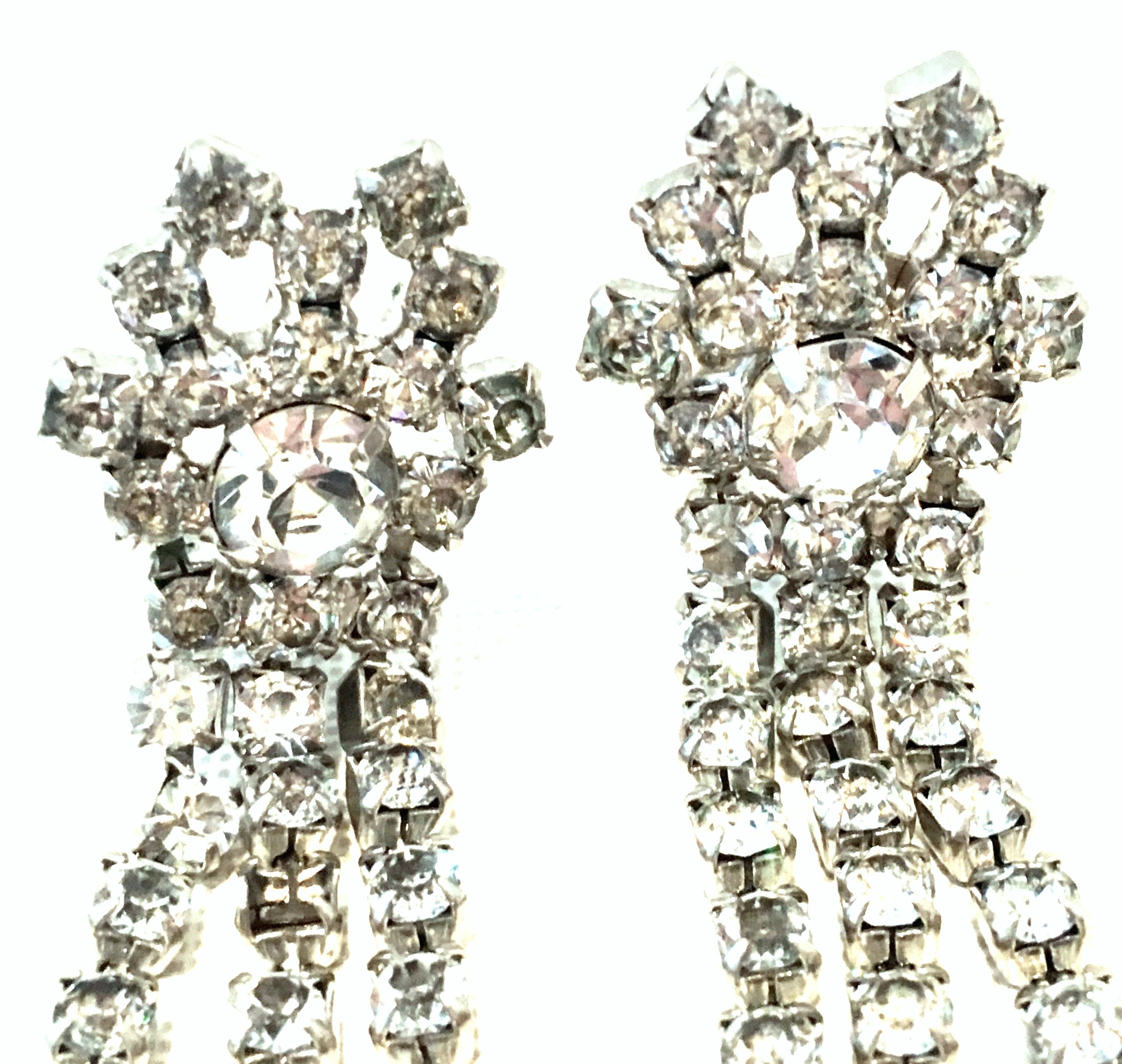 20th Century Pair of Silver & Austrian Crystal Chandelier Earrings By, Garne 3