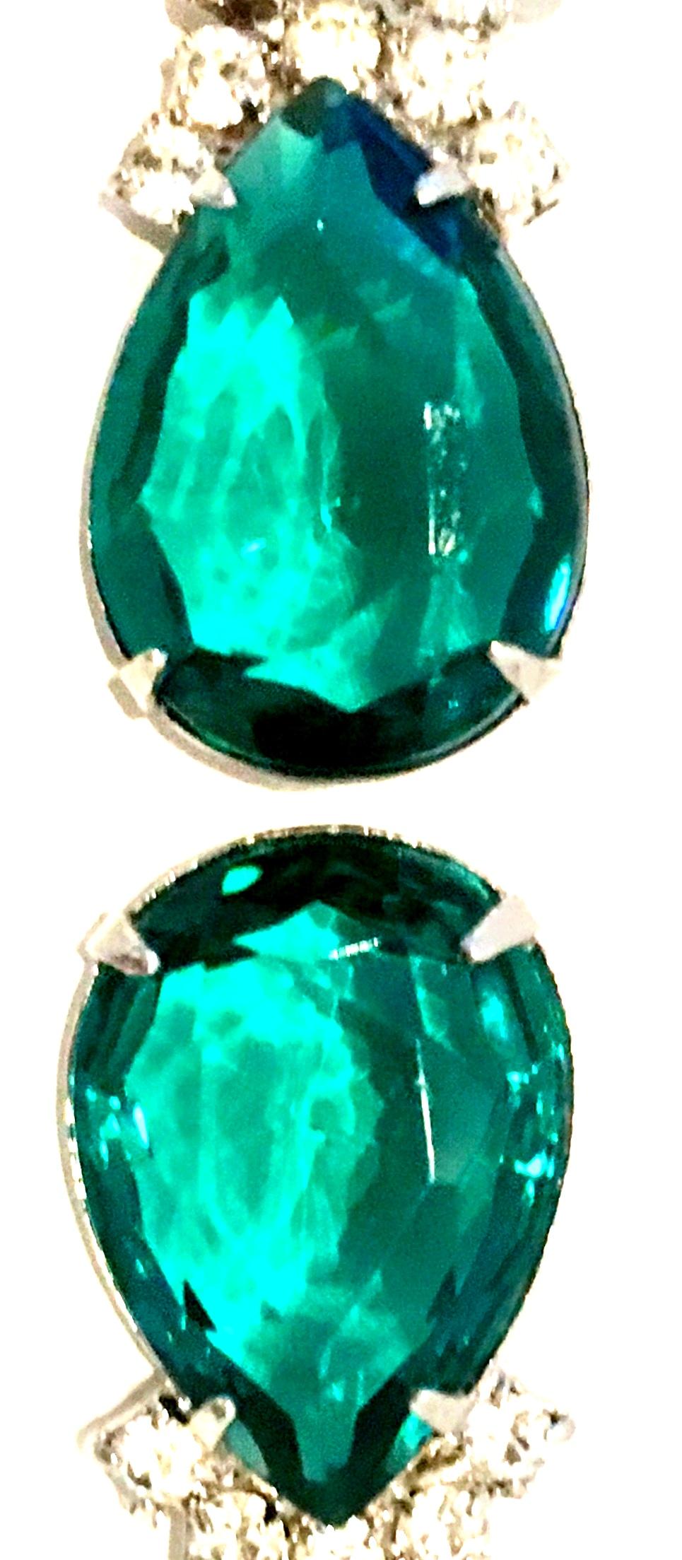 20th Century Pair Of Silver & Swarovski Crystal Drop Earrings 2