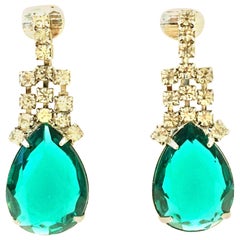 20th Century Pair Of Silver & Swarovski Crystal Drop Earrings