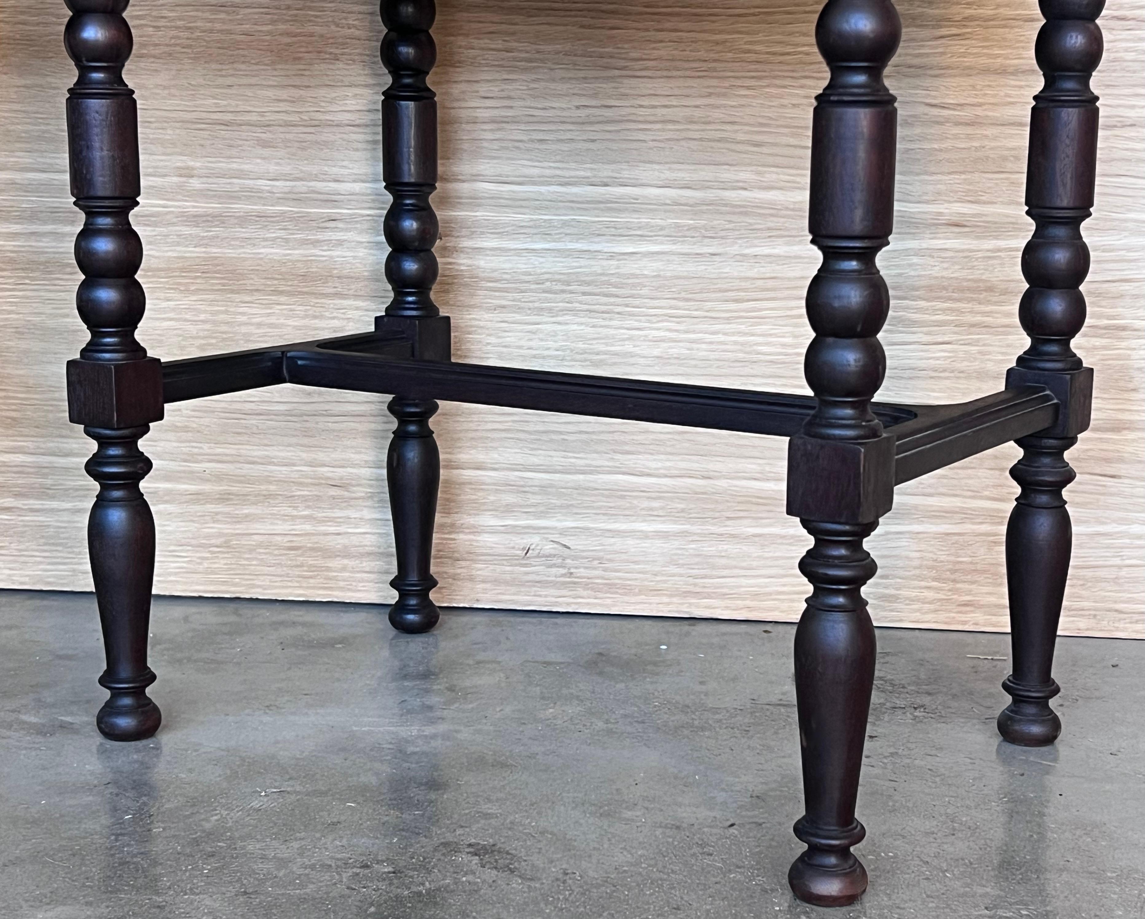 20th Century Pair of Solid Carved French Nightstands with Drawer 4