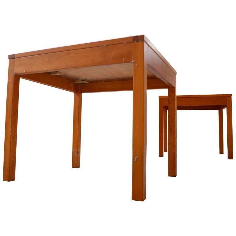 20th Century Scandinavian Pair Of Square Side Tables By Børge Mogensen, Fredericia Furniture For Sale