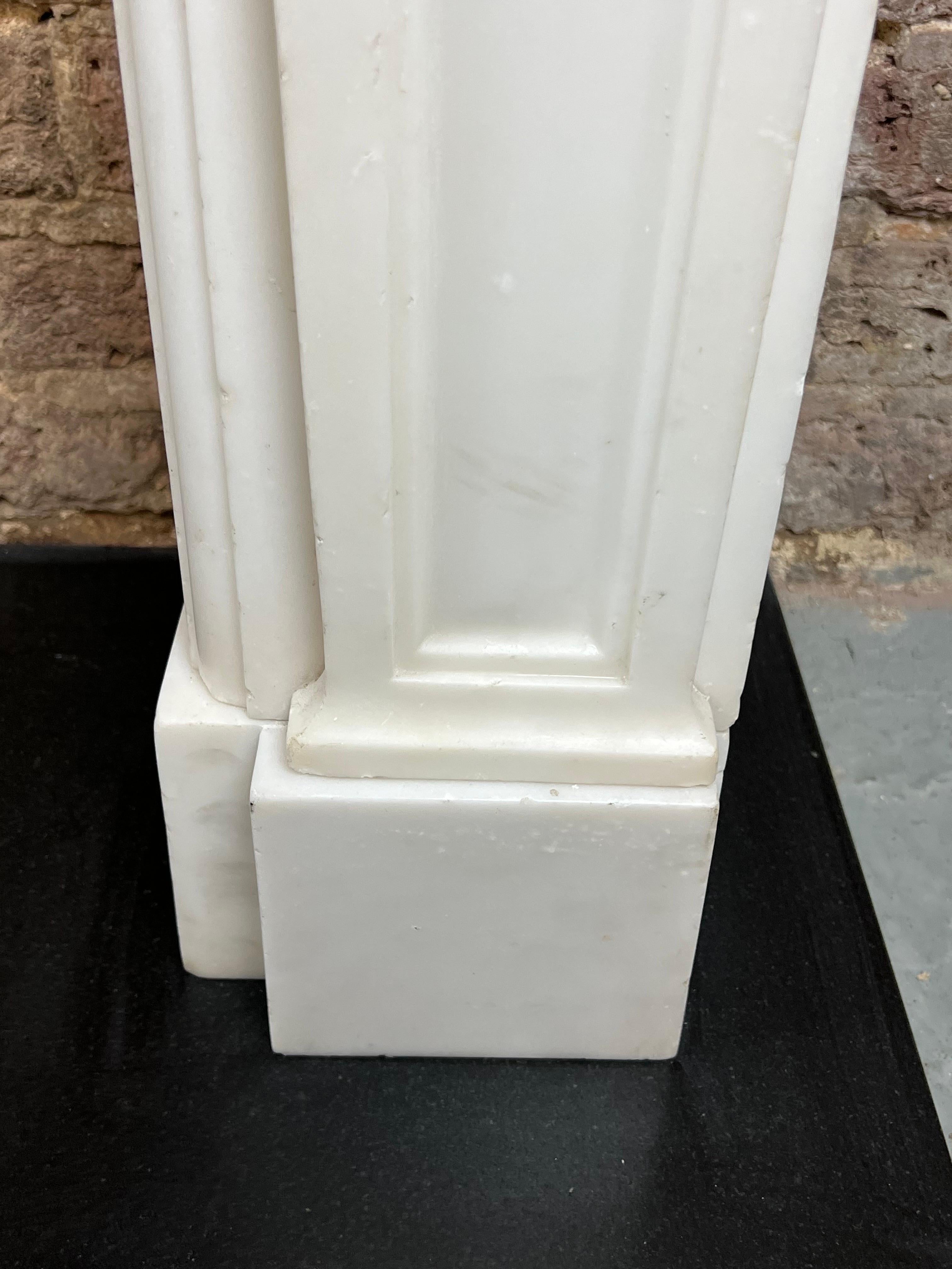Hand-Carved 20th Century Pair of Statuary Marble & Ormolu Fireplaces For Sale