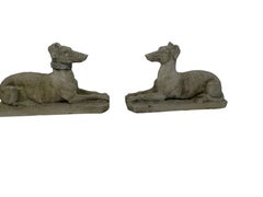 20th Century Pair of Stone Greyhounds