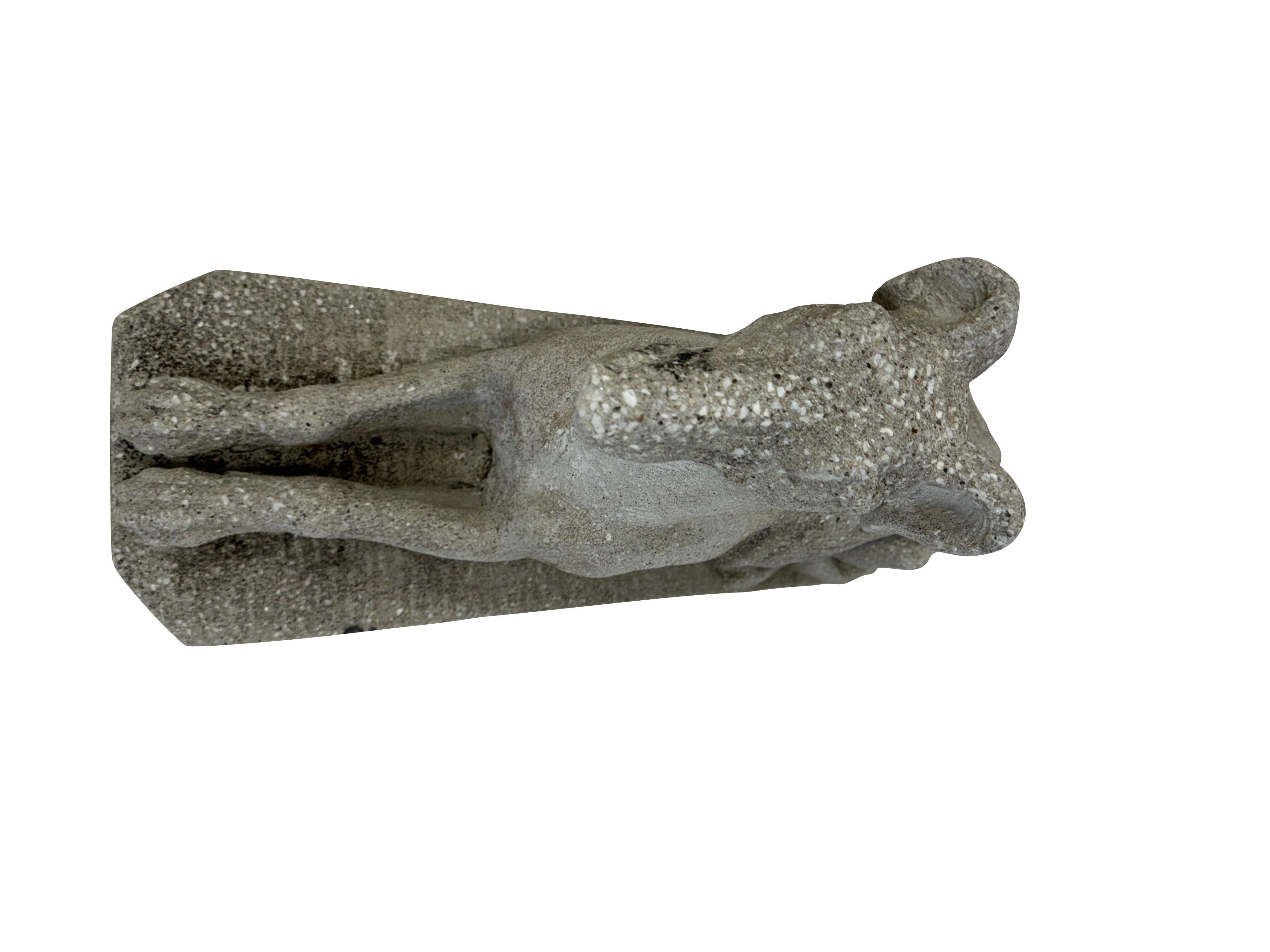 Cast Stone 20th Century Pair of Stone Greyhounds