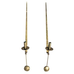 20th Century Pair of Swedish Brass Pendeln Candleholders by Pierre Forsell